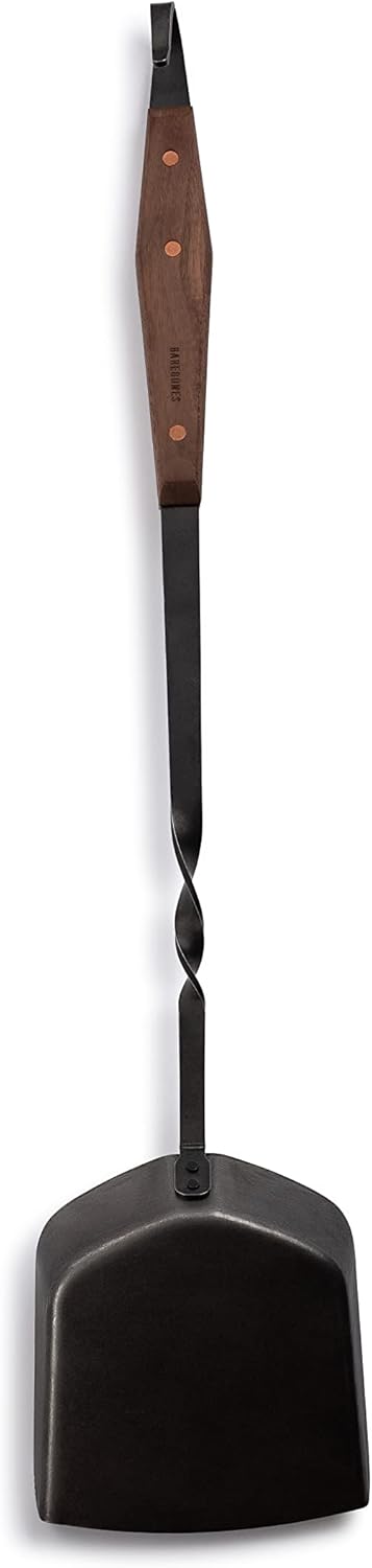 Barebones Cowboy Grill Coal Shovel - Durable Stainless Steel Ash Shovel with Walnut Handle for Fire