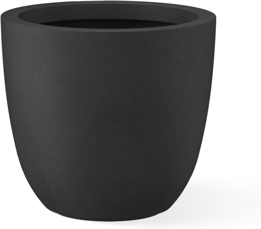 Kante 14 Inch Dia Round Concrete Planter, Indoor Outdoor Large Plant Pot with Drainage Hole and