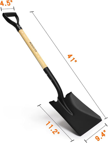 Flat Shovel,Transfer Shovel with D Handel and Heavy Duty Square Head for
