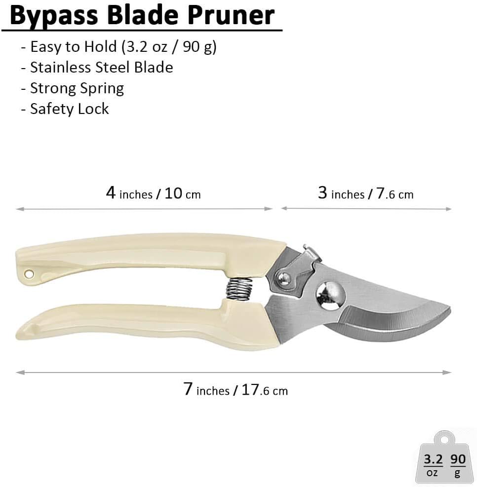 BUGUI Garden Shears Set of 2, Includes 1 Bypass Pruning Shears and 1 Straight Blade Garden