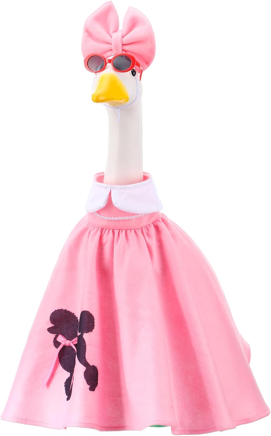 Outus Halloween 50s Goose Outfits Funny Poodle Skirt for Porch Goose 23 Inch Holiday Lawn Geese