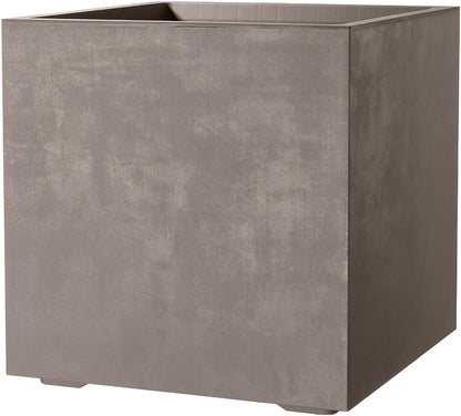Deroma Millennium 10” Cube Planter | Light & Durable Plastic | Indoor or Outdoor Square Pot for