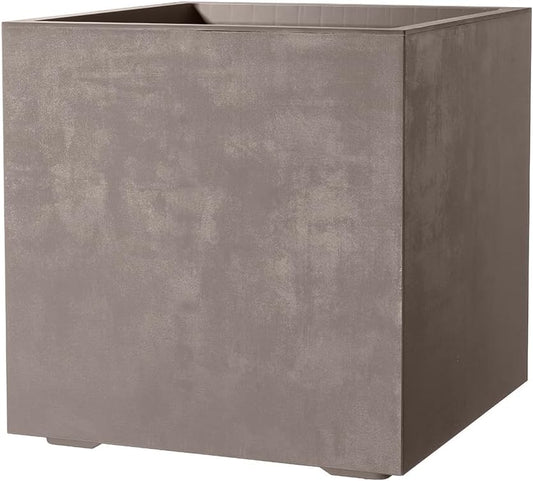 Deroma Millennium 10” Cube Planter | Light & Durable Plastic | Indoor or Outdoor Square Pot for