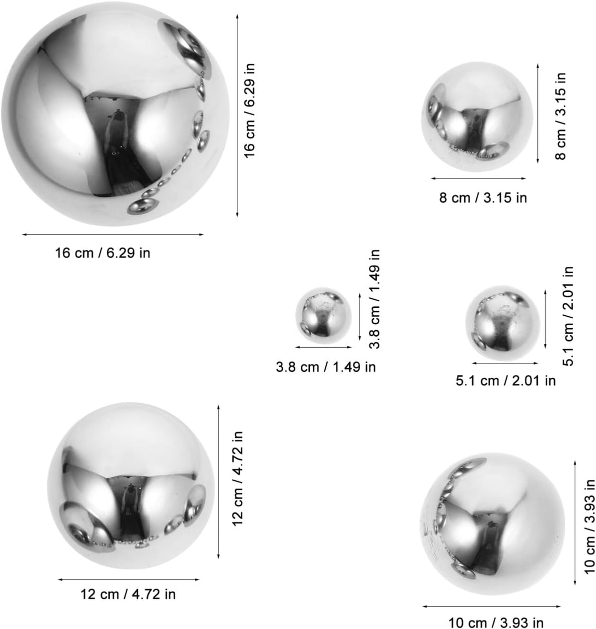 GANAZONO Gazing Balls Stainless Steel Garden Mirror Globes 10pcs Hollow Ball Reflective Shiny Half