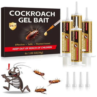 4 Tubes Cockroach Gel Bait, Powerful Roach Repellent Bait Trap Infestation Solution Indoor for