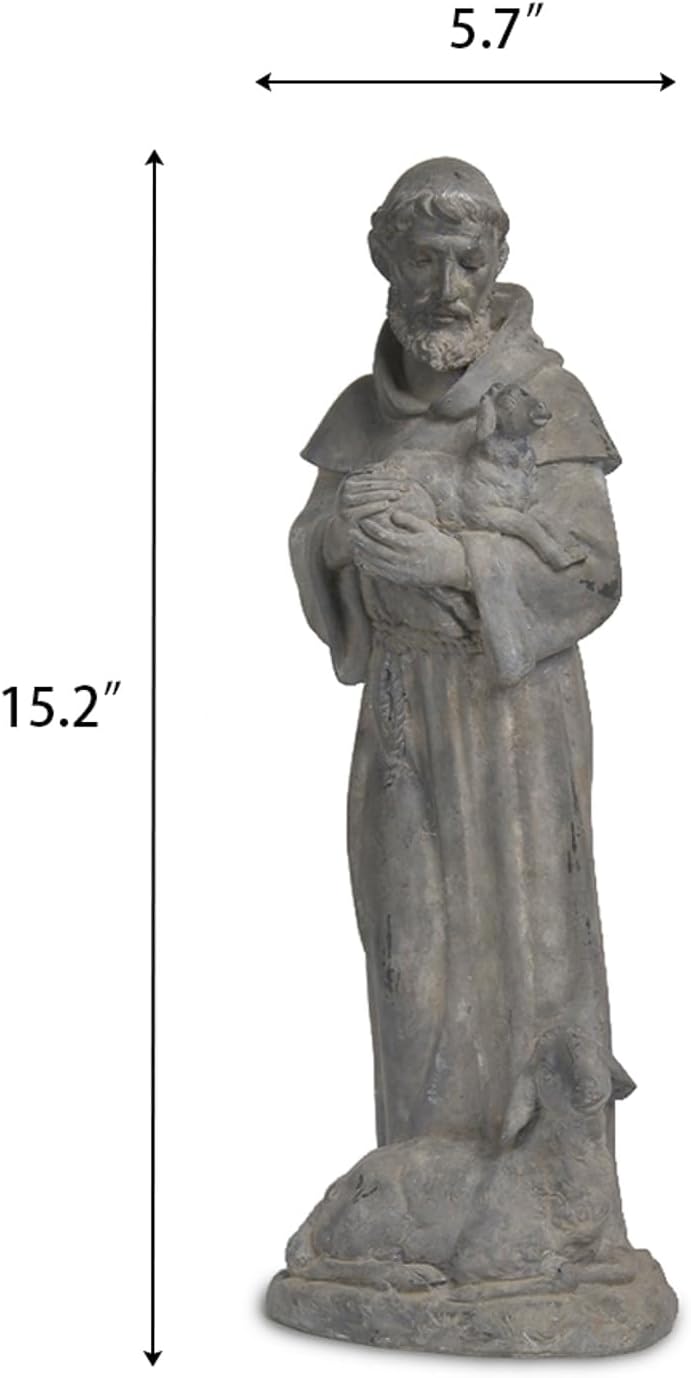 Newman House Studio Vintage St Francis Garden Statue - 15.2 Inch Resin Patron of Animal Figurine