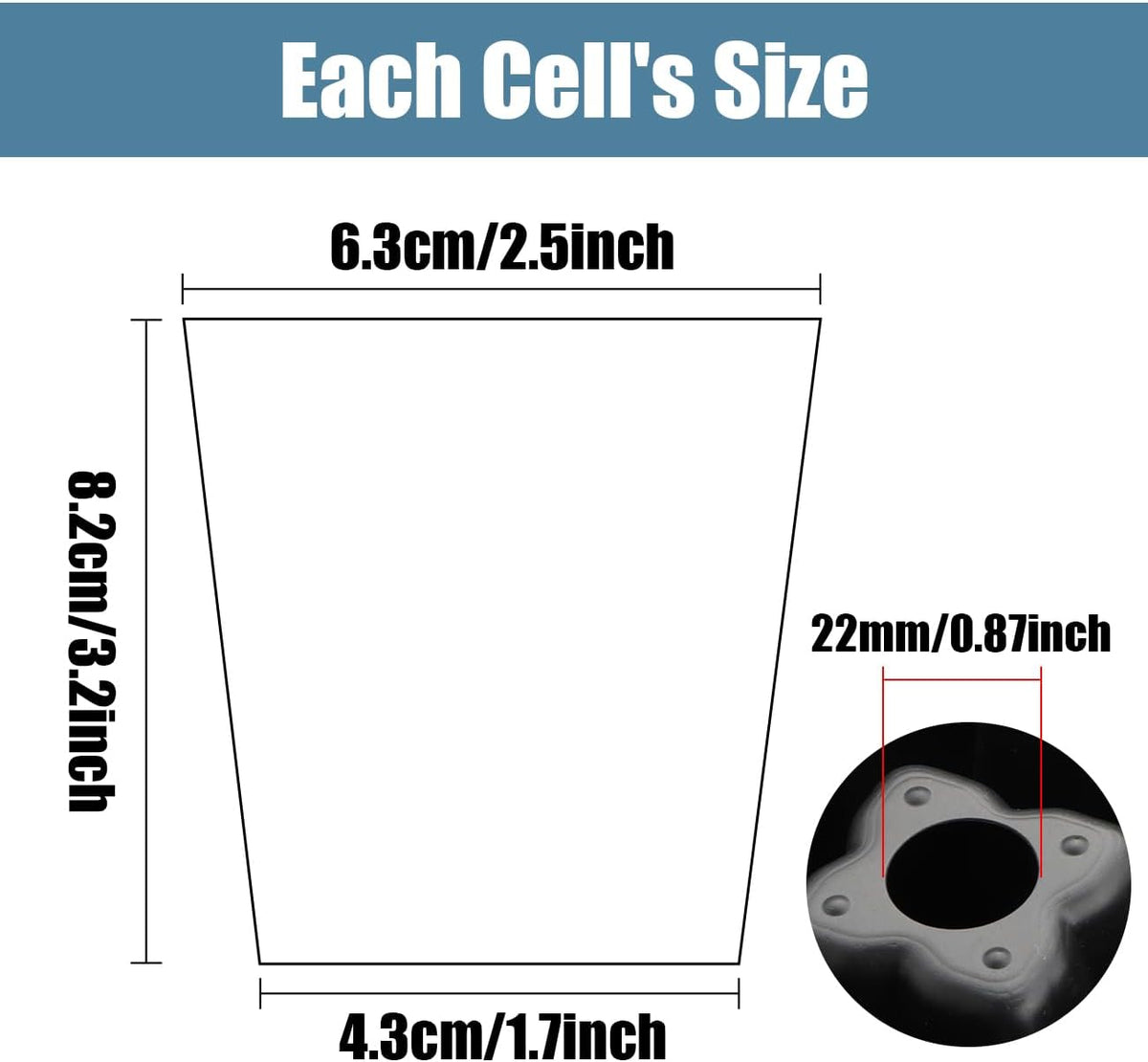 2.5 inch Square Pots 3.5 inch Deep 20 Cell Seedling Trays with Water Collection Nursery Trays