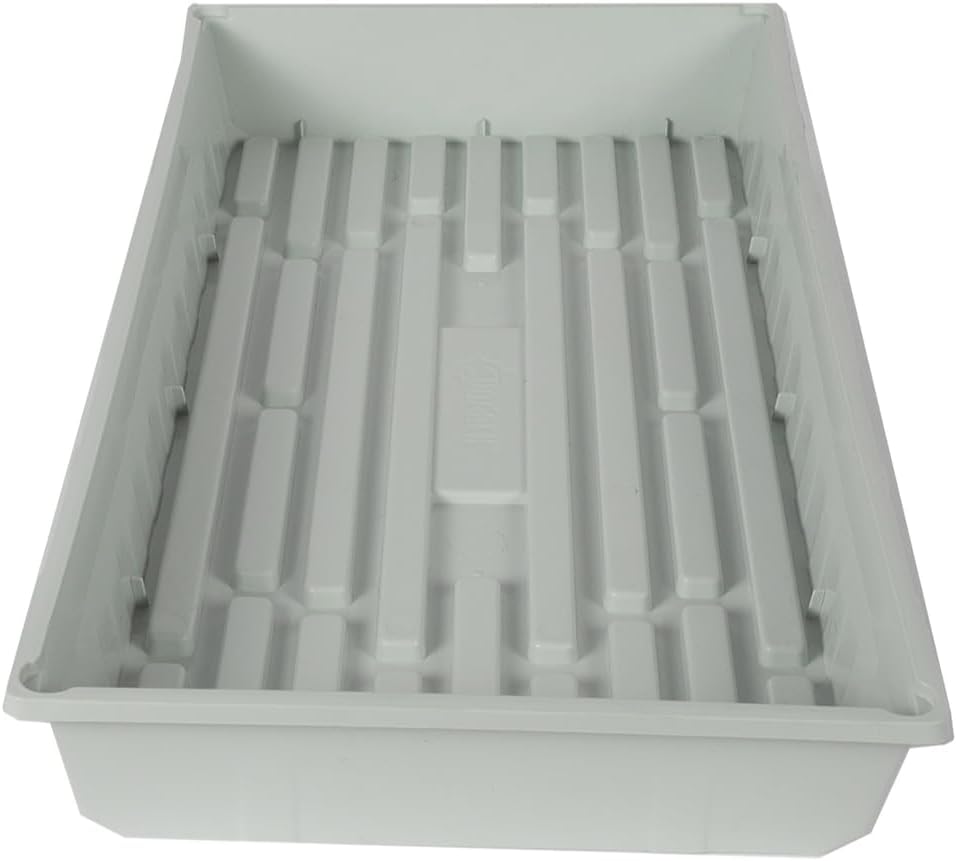 SUNPACK 10" x 20" Mega Plastic Seed Starting Tray, White, 2.5" (Pack of 10) - No Drainage Holes