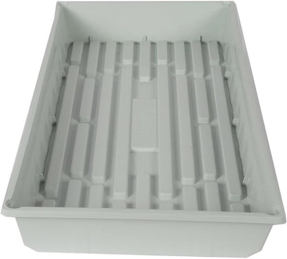SUNPACK 10" x 20" Mega Plastic Seed Starting Tray, White, 2.5" (Pack of 10) - No Drainage Holes