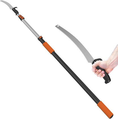 26FT Pole Saw, Telescoping Tree Trimmer with 5-20FT Extension Pole, Manual Branches Pruner for