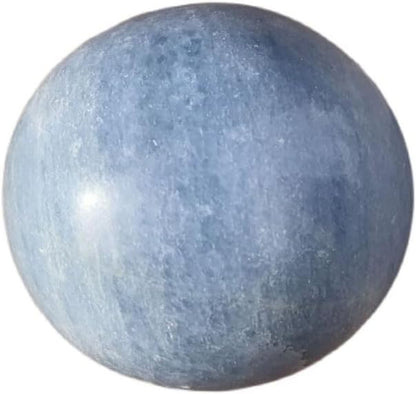 StoneStory Blue Celestite Crystal Sphere Ball with Wood Stand Large Healing Crystals Sphere