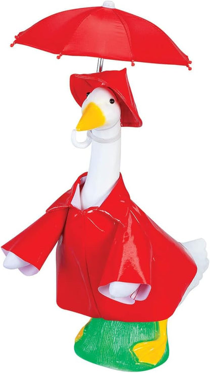 Fox Valley Traders Gaggleville Raincoat Baby Goose Outfit, Fits Baby 17" H Statue