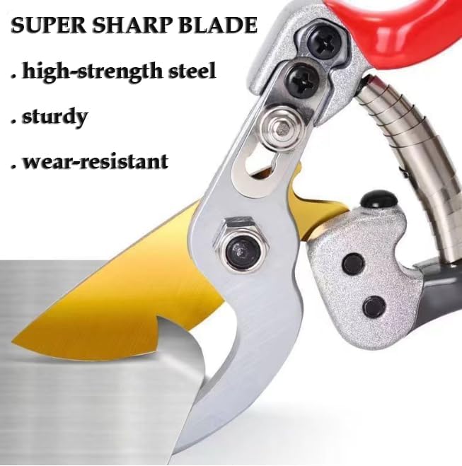 Ultra Sharp Germany Titanium Steel Pruning Shears - Cuts 3X Easier, Weak Hand Arthritis Snips