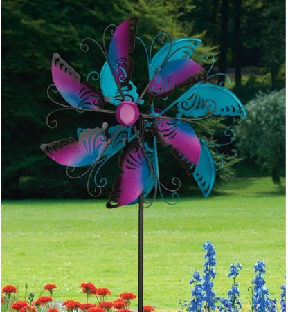 Regal Art & Gift Butterfly Wind Spinner – Metal Yard Decorations Outdoor | Kinetic Garden Spinner