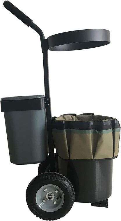 Garden Cart with Wheels & Oxford Fabric Bag – Heavy-Duty Yard Trolley for Lawn Care, Gardening