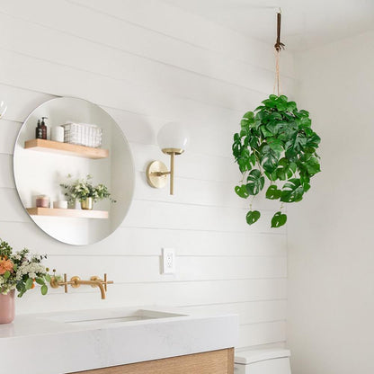 Large Fake Hanging Plants in Pot for Indoor & Outdoor, Long Artificial Hanging Monstera Plants
