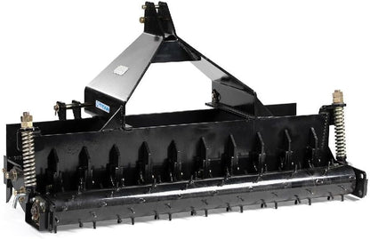 Titan Attachments 60in Soil Yard Pulverizer, Spiked Drum, Category 1 and 2, 3 Point, Quick Hitch