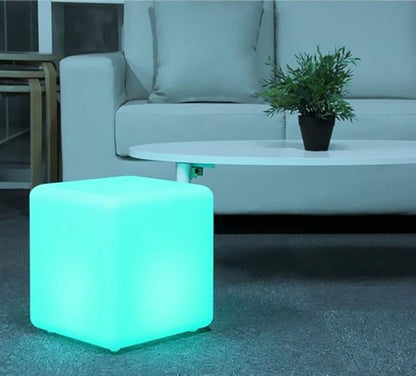 Mr.Go 12-inch Rechargeable Magic LED Light Cube Stool with Remote Control Fun Mood Lamp Soothing