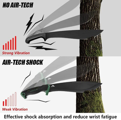 FLISSA Machete, 11'' Fixed Blade Camp Knife, Bolo Machete for Clearing Brush, Patented Shock