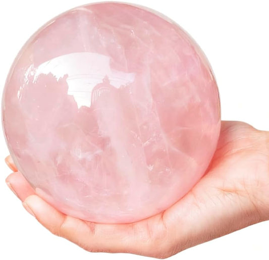 7-10CM/2.75-3.93inch Big Pink Crystal Ball Polished Natural Rose Quartz Sphere Decorative Sphere