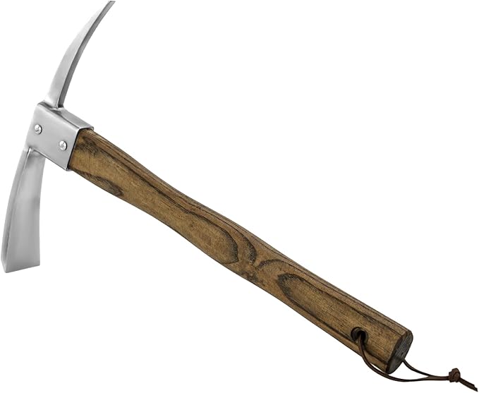 Haliaeetus Pick Axe, Stainless Steel Mattock with Sharp Pick and Cutting Edge for Breaking up Heavy
