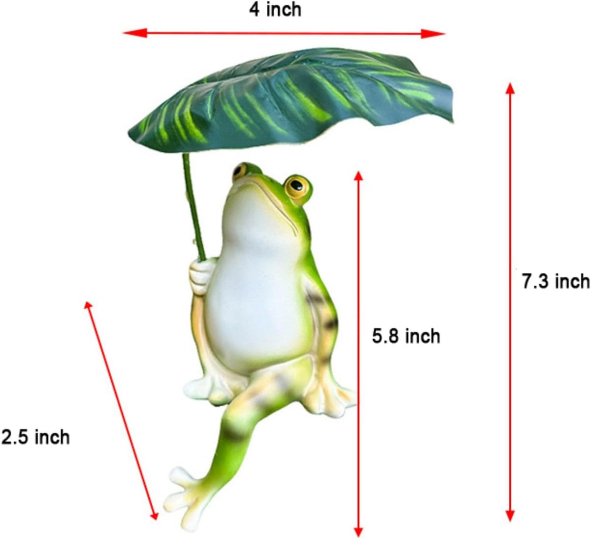 OwMell Frog Statue for Garden, Green Frog Figurine for Outdoor Decor Yard and Garden Decoration