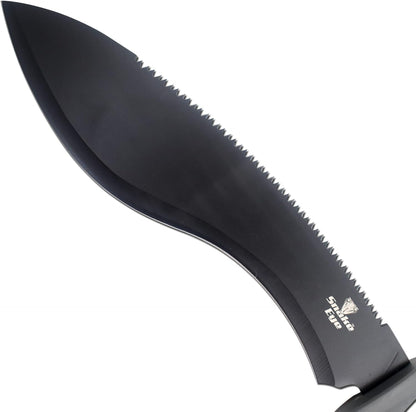 Snake Eye Machete with Heavy Duty Construction-Ergonomic Non-Slip Handle and Belt Sheath for