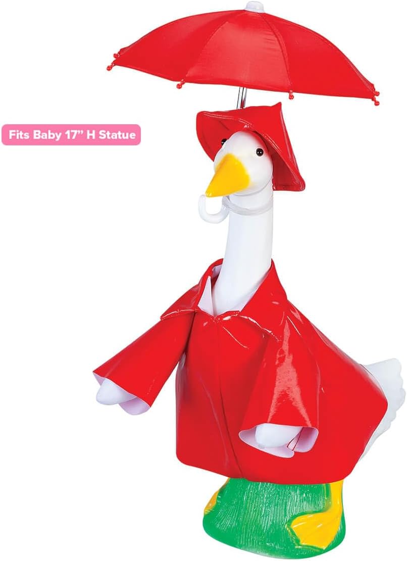 Fox Valley Traders Gaggleville Raincoat Baby Goose Outfit, Fits Baby 17" H Statue