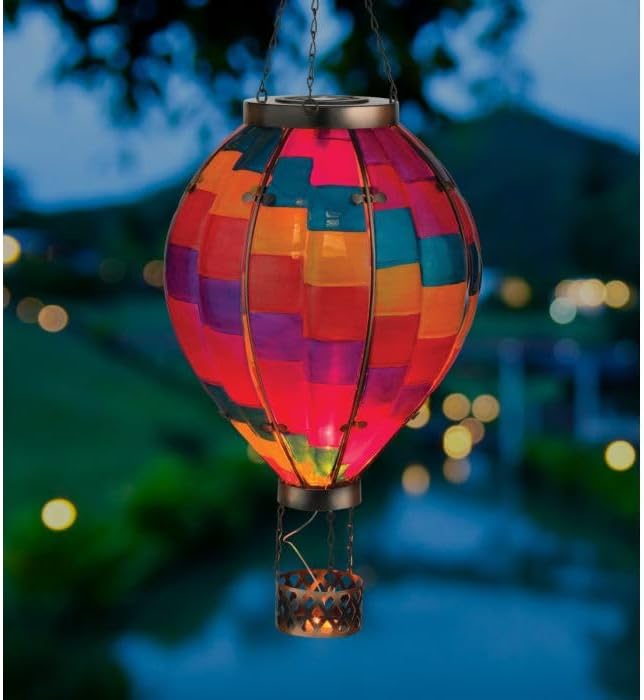 Regal Art & Gift Hot Air Balloon Solar Lantern – Hanging Solar-Powered LED Lights, Waterproof