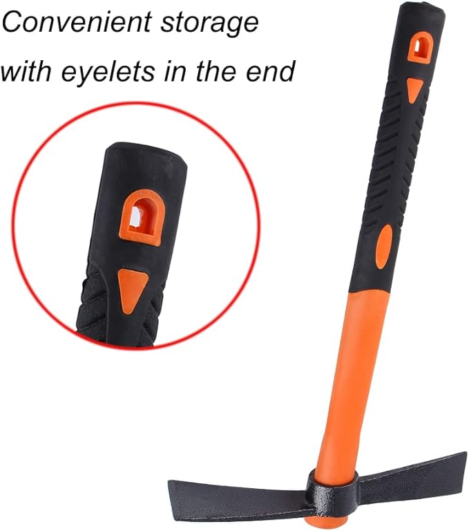 Dual Head Axe Hoe with Heavy Duty Forged Adze and Ergonomic Non-Slip Handle for Gardening, Hunting