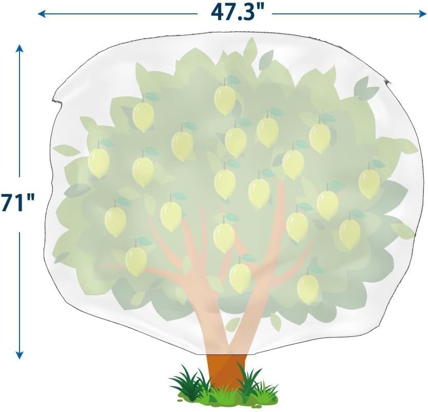 Homimp Plant Covers Freeze Protection, 2 Pack Frost Covers with Zipper Drawstring (71" x 47.3")