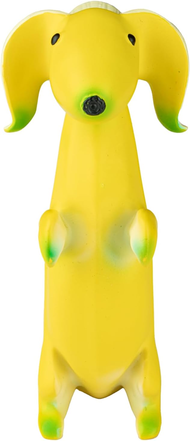 WELLMILLER Banana Dog Statue Garden Statues Cute Dog Resin Art Collectible Figurines,Home/Office