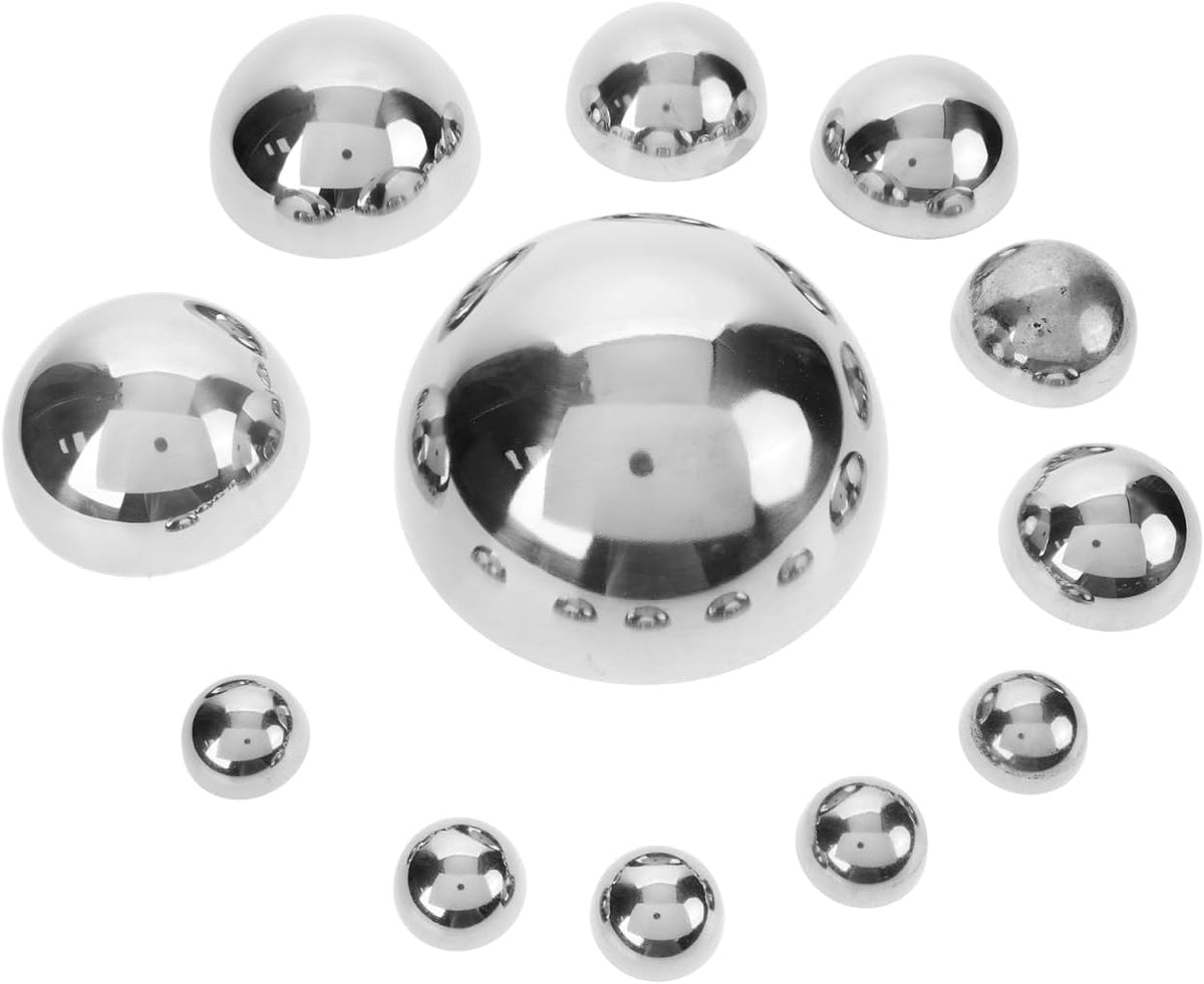 HANABASS 12Pcs Gazing Balls Reflective Hemisphere Stainless Steel Garden Mirror Globe Polished