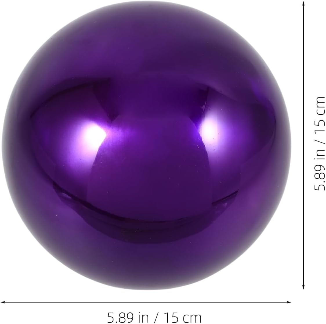 Happyyami Stainless Steel Mirror Reflective Ball Purple Gazing Ball for Garden Decor 15Cm Outdoor