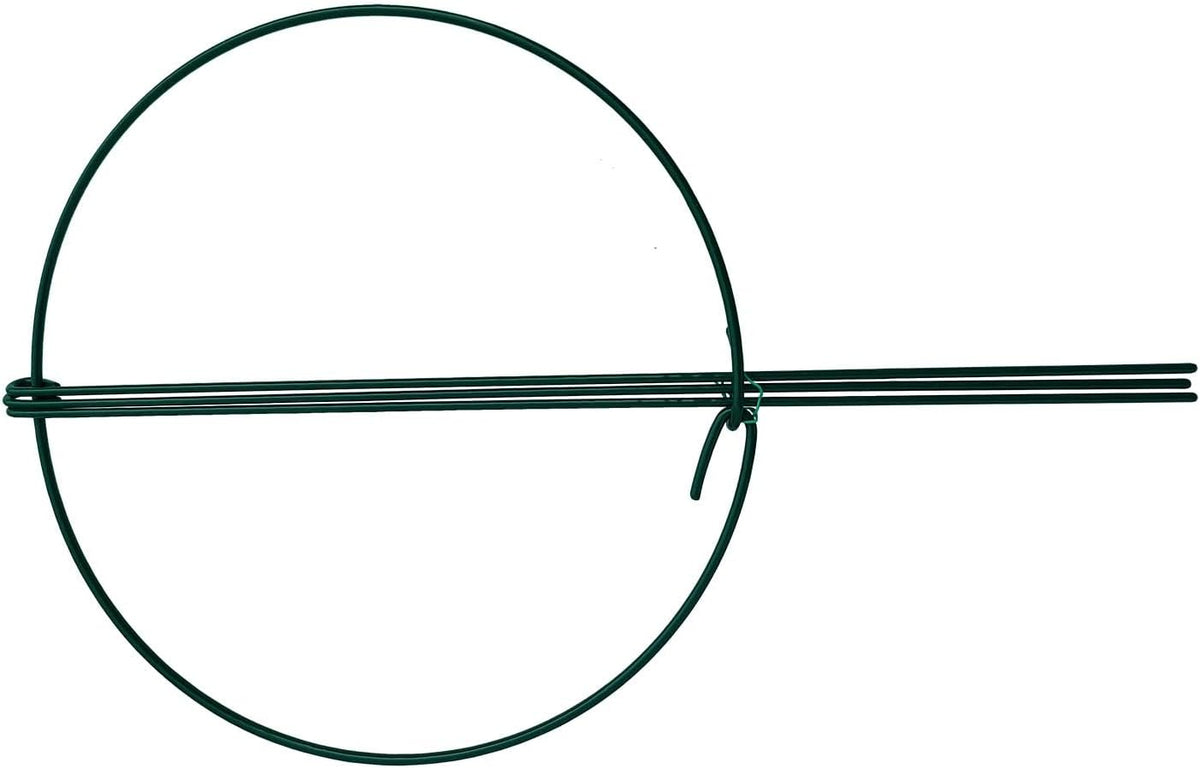 10" Wide x 16" High Peony Cage Rings Garden Plant Support Brace, Pack of 10 Round Metal Plant