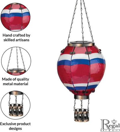 Regal Art & Gift Hot Air Balloon Solar Lantern – Hanging Solar-Powered LED Lights, Waterproof