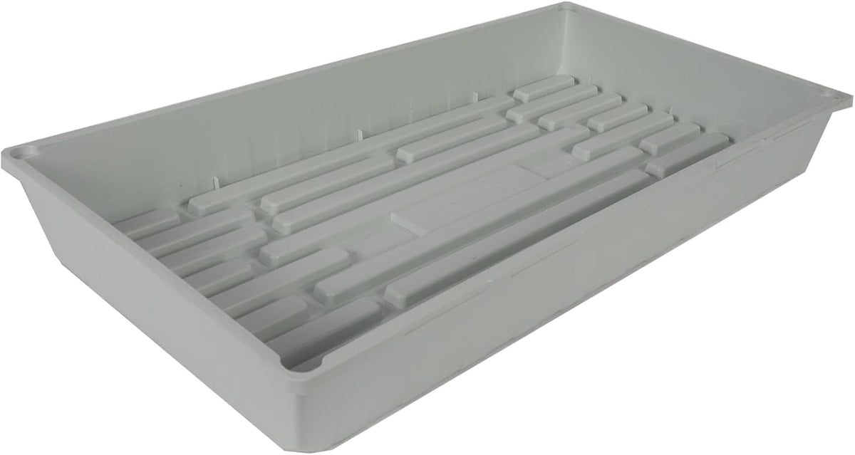 SUNPACK 10" x 20" Mega Plastic Seed Starting Tray, White, 2.5" (Pack of 10) - No Drainage Holes