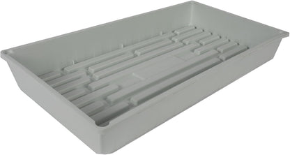 SUNPACK 10" x 20" Mega Plastic Seed Starting Tray, White, 2.5" (Pack of 10) - No Drainage Holes