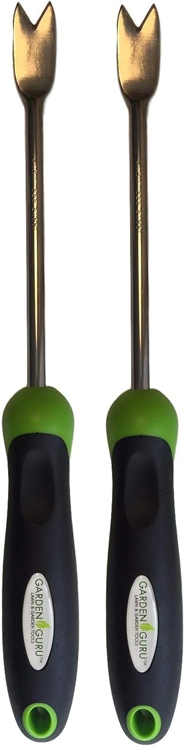 Garden Guru Dandelion Weeder Tool with Ergonomic Handle - Stainless Steel Weed Puller for Planting