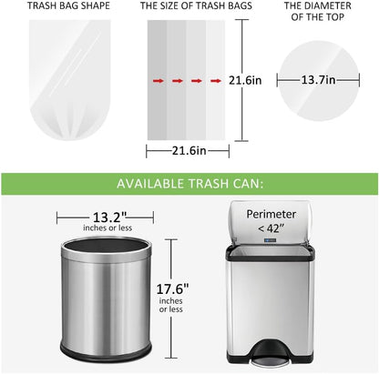 5 Gallon 180 Counts Small Strong Trash Bags Garbage Bags by RayPard, fit 18-20 Liter, 4.5-5,5.3 Gal