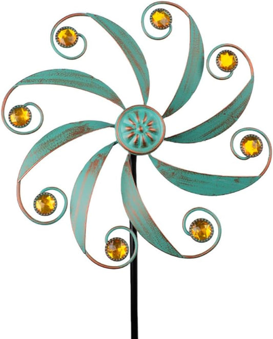 Stargarden Wind Spinner, Metal Outdoor Wind Sculptures & Spinners, Small Garden Pinwheels for Yard