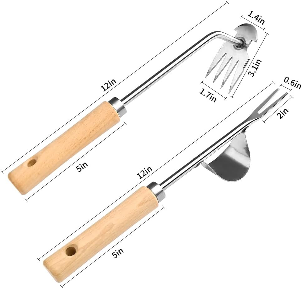 Hand Weeder Tool, Stainless Steel 2 Pcs Weeder Tool for Garden and Farm,Weeding Tool for