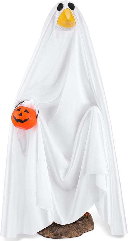 Halloween Goose Outfit Ghost Porch Outfits Yard Clothes Silly Lawn Shirt for 23'' Cement Plastic