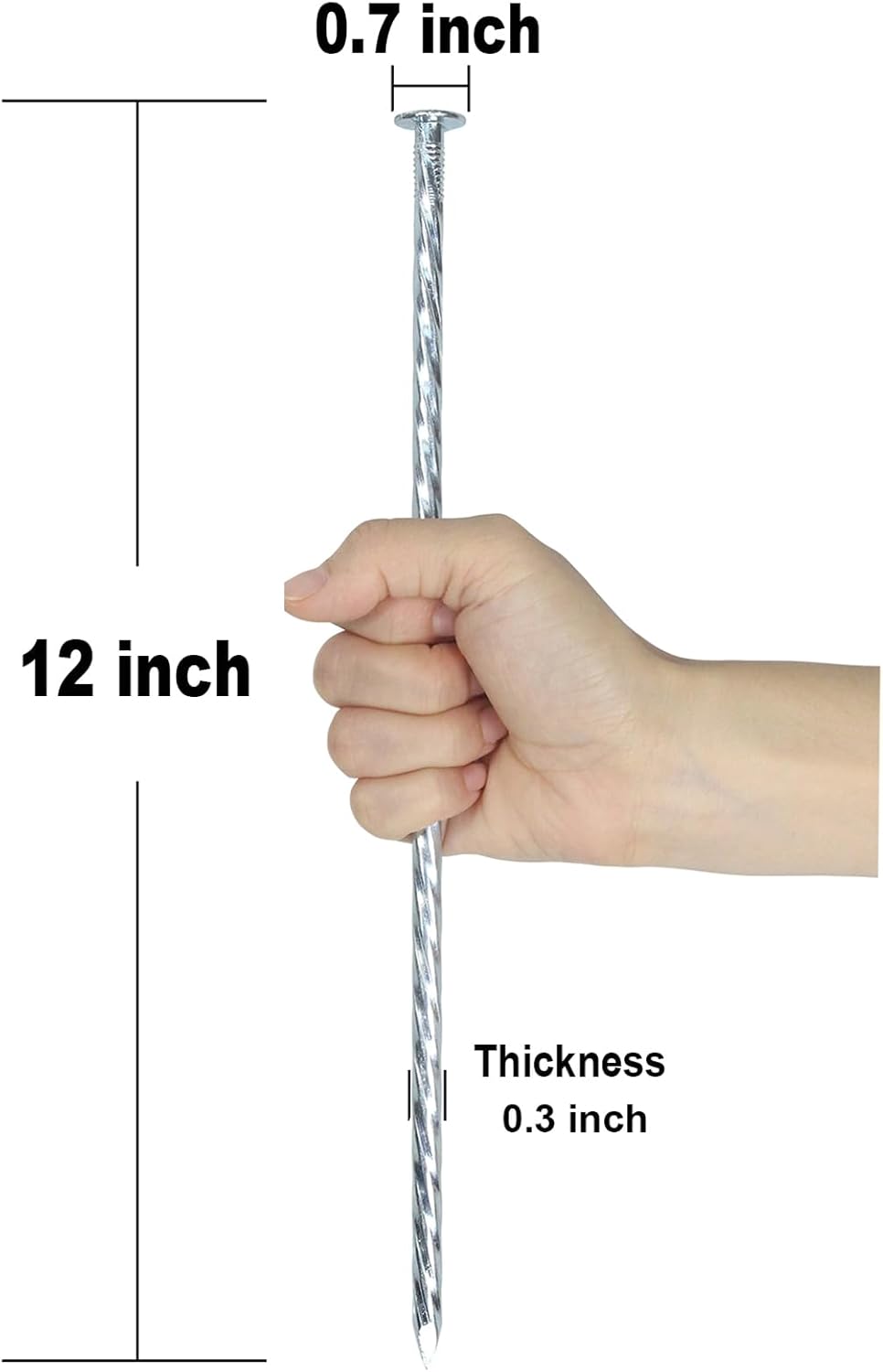 12-inch Artificial Turf Stakes Solid Galvanized Metal Spiral Landscape Edging Spikes for Outdoor