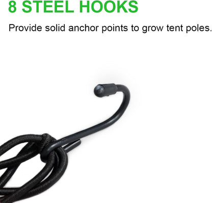 2 Pack Grow Tent Net Trellis Netting 4x4Ft Elastic Trellis Netting Includes 8 Iron Hooks Flexible