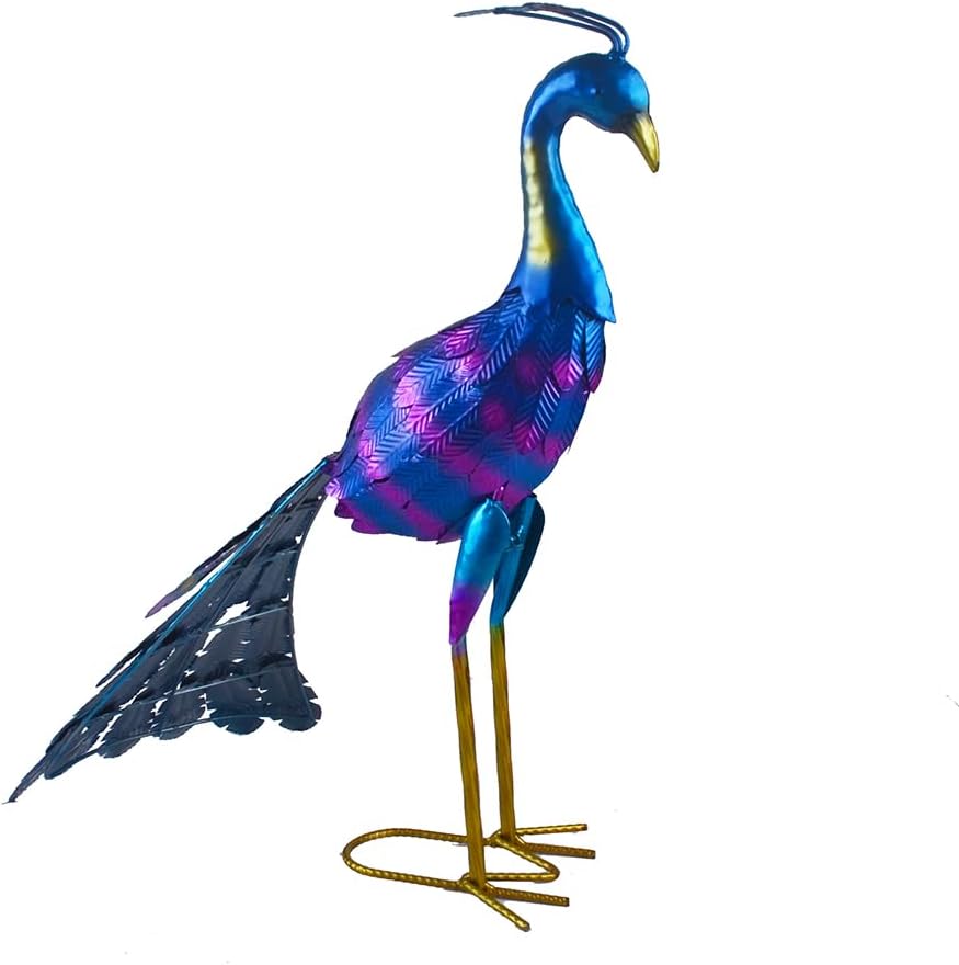 Small Peacock Statue Animal Sculpture Garden Decoration Metal Yard Art for Yard Outdoor Decoration