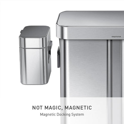 simplehuman Compost Caddy, Detachable and Countertop Bin, 4 Liter / 1.06 Gallon, Brushed Stainless