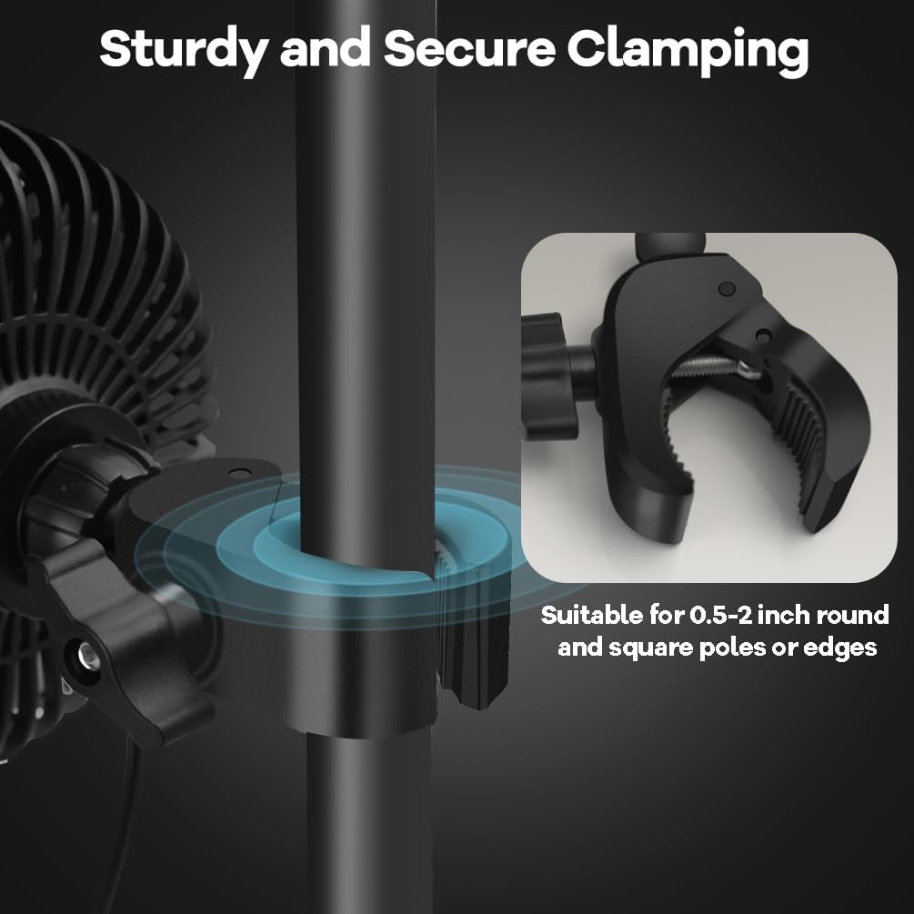Grow Tent Fan, 5in Two Fans for Greenhouse Plant All Direction Ventilation Circulation Instead of