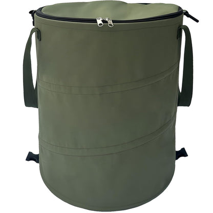 Pop up Camping Trash can with lid,Collapsible 24 Gallons Trash can with Sorting Clips,Garden