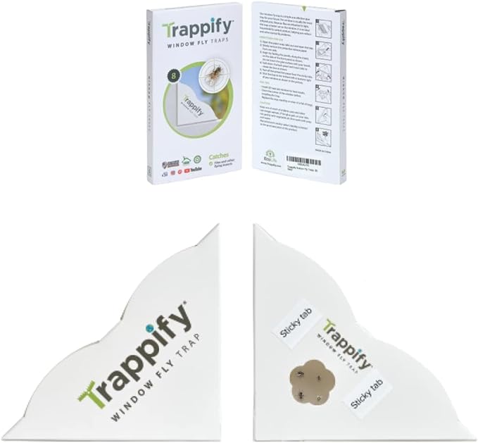 Trappify Fly Trap Indoor: Window Fly Traps for Home | Fruit Fly Traps for Indoors, Gnat Traps for